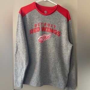 Detroit Red Wings NFL Gray and Red Men's Sweater